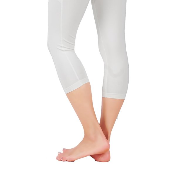 Yoga Pants Capri Leggings Both Sides Pockets - Picture 3 of 4